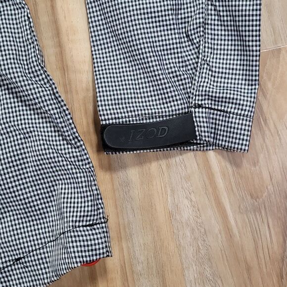 🔺️Izod PerformX Black & White Checkered Windbreaker Jacket Small - Picture 7 of 15
